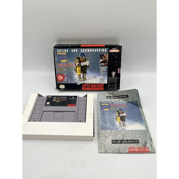 Tommy Moe's Winter Extreme: Skiing & Snowboarding Super Nintendo SNES Complete! - Picture 1 of 16
